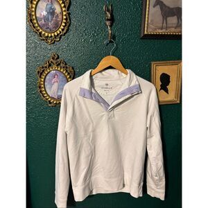 Renwick Golf Quarter Button Mock Neck Pullover Sweatshirt White Women’s Medium